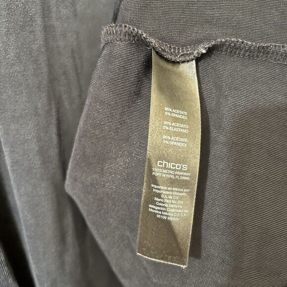 Chicos Travelers Cardigan Womens XL 3 Blue Open Slinky Asymmetrical Open Sweater - Picture 8 of 9